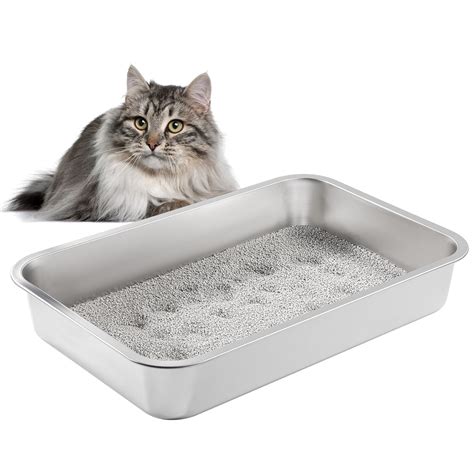 Yangbaga Stainless Steel Litter Box for Cat and Rabbit, Odor 